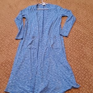 Heathered Blue Long Cardigan